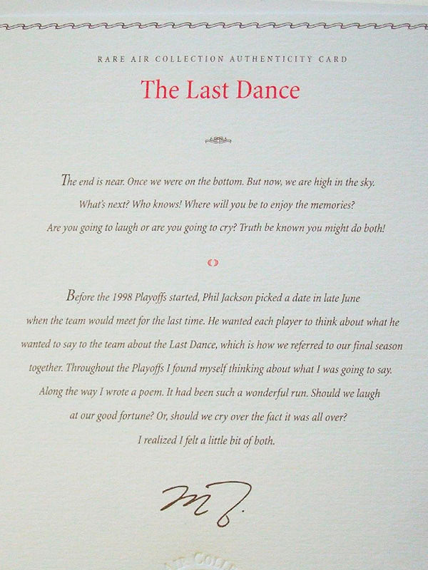Michael Jordan "The Last Dance" Lithograph